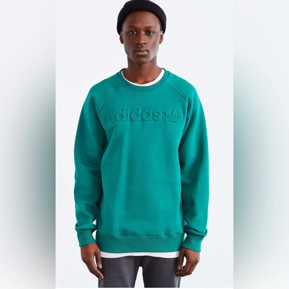 Adidas Originals Embossed Premium Fleece Crewneck Sweater-Size L